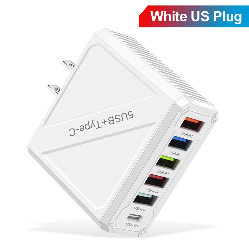3.1A 5-Port USB Charger with European, American, British, and Korean Plugs for Mobile Phones