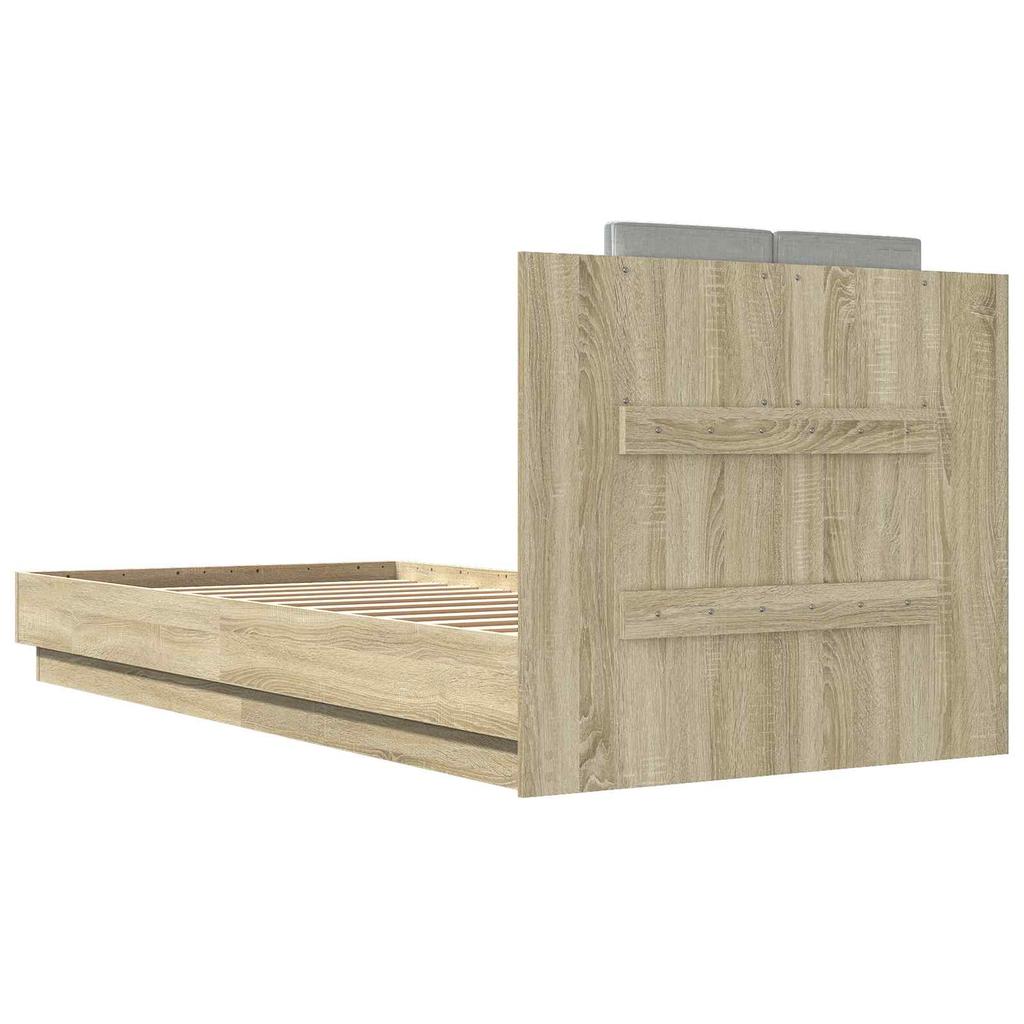 Bed Frame with Headboard Sonoma Oak Engineered Wood