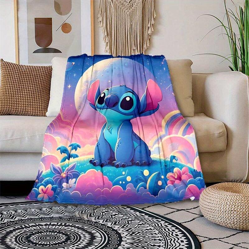 1pc Stitch Printing Blanket - Soft, All-Season Throw for Office Blanket, Personalized Gift with Adorable Cartoon Design