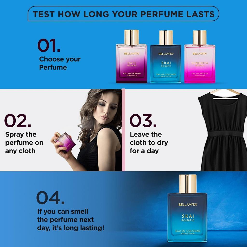 Bella Vita Luxury Skai Aquatic Unisex | Long Lasting | 100ml | Perfume for Man and Woman | Bergamot, Lavender & Patchouli
