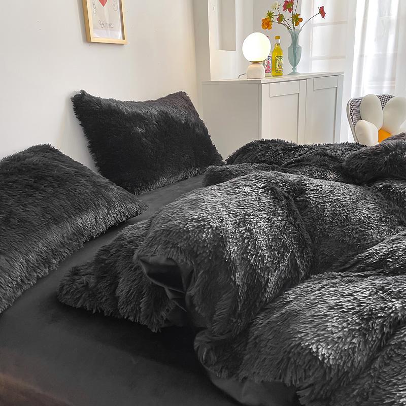Comforter 3/4Pcs Warm Bedding Set Mink Velvet Shaggy Super Soft Coral Fleece Bed Sheet S