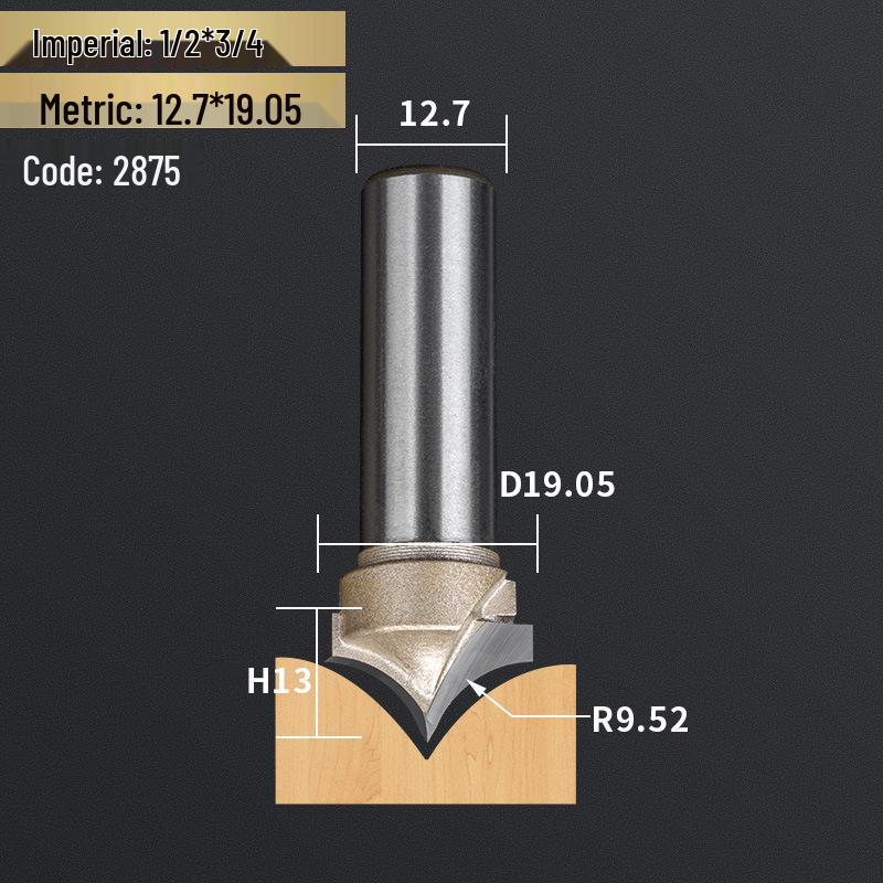 Professionelles 1/2" Schaft Wolframstahl Spitzschnitzmesser & 1/4" Schaft Trimmer Fräser für Holzbearbeitung