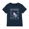 Elvis Presley Childrens/Kids Blue Ugly Christmas Fair Isle T-Shirt