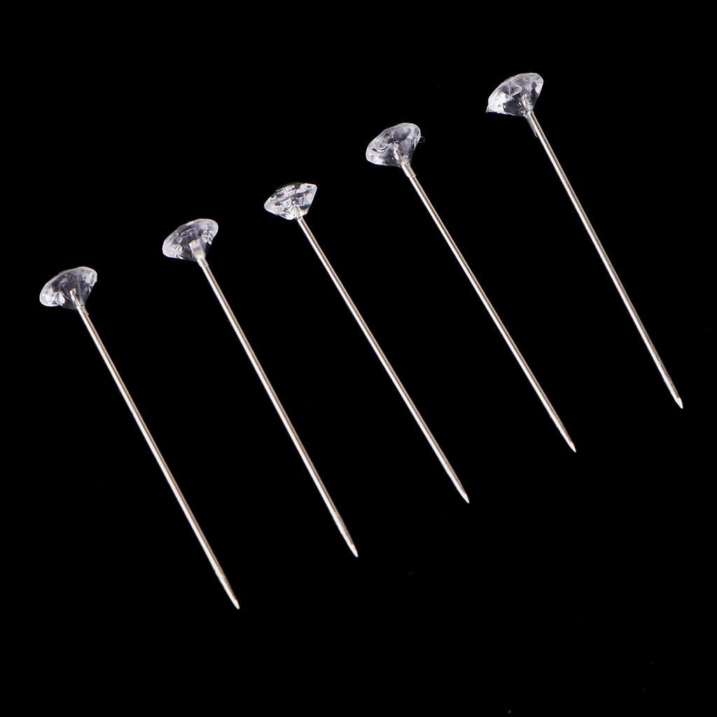 100 Diamante Crystal Pins For DIY Wedding Buttonholes Bouquet Florist Craft 6mm