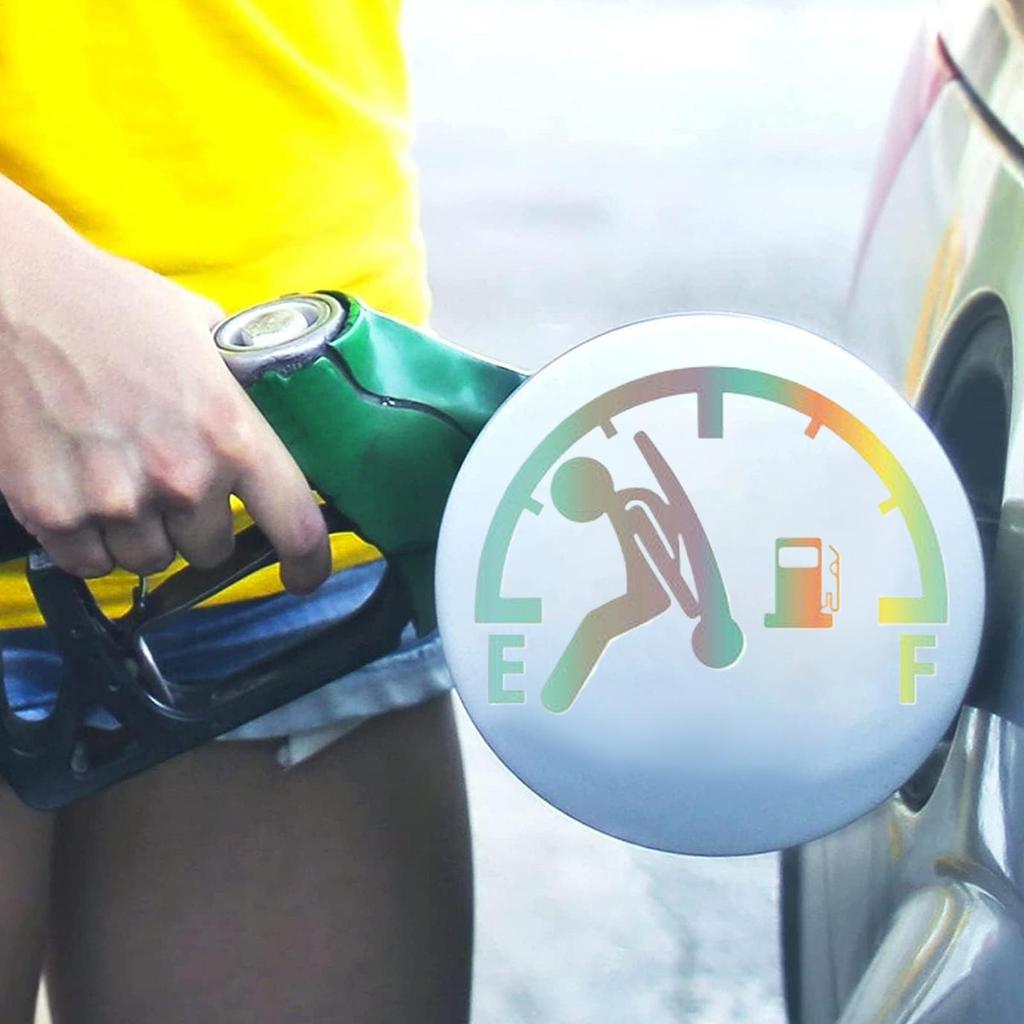 PET Car Stickers Reflective Funny Signs Decal Waterproof High Gas Consumption Sign Weather Resistant Fuel Cap And Bumper Decals