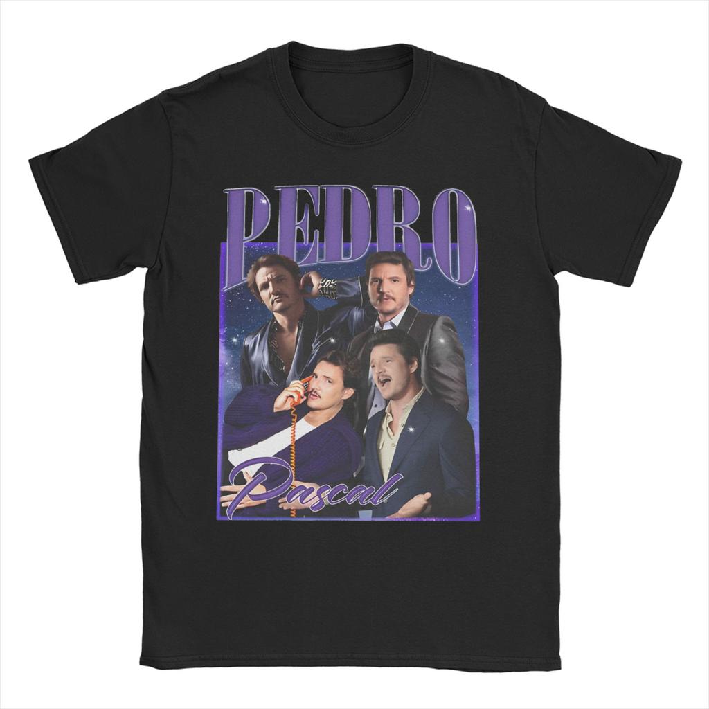 2026 Herren Damen Pedro Pascal T-Shirt Lustiger Schauspieler Vintage 90er Reine Baumwolle Oberteile Mode Kurzarm Rundhals T-Shirts Neue T-Shirts