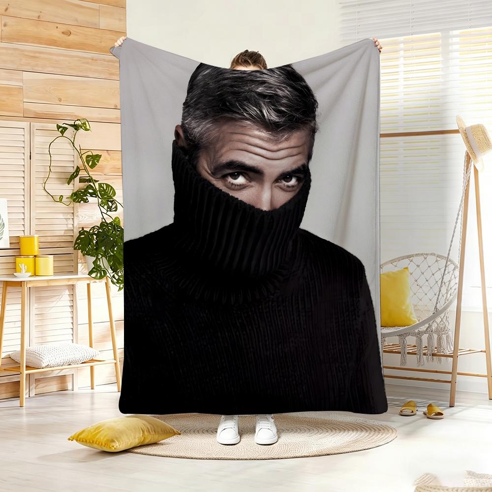 Celebrity G-Georges Clooneys Throw Lightweight 240G Flannel Blanket Soft Skin-Friendly For Summer Cooling