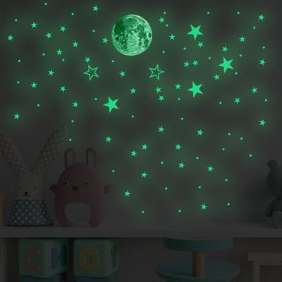 Hzy990S + Hzy991M Planet Star Luminous Sticker Creative Wall Sticker, Children'S Room Decoration Luminous Wall Sticker