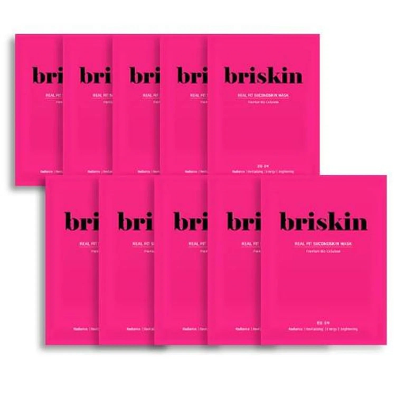 Briskin Real Fit Second Skin Mask Sheet Radiance 10 Sheets 10pcs