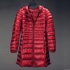 Women's Long Hooded Puffer Down Jacket - Ultra-Light Style