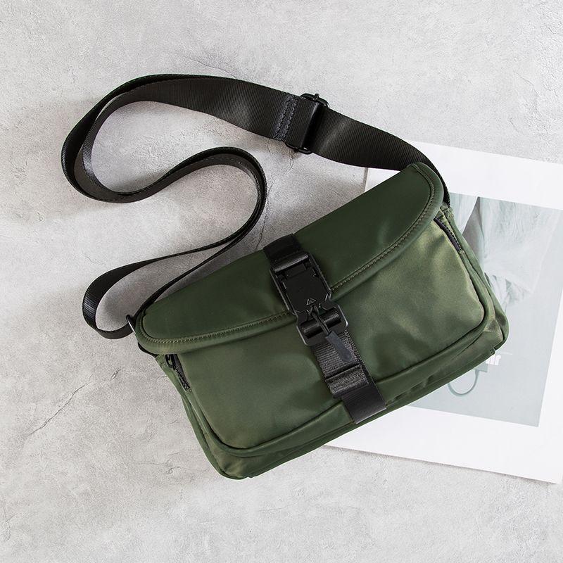 Men's Japanese Style Shoulder Bag, Oxford Cloth Crossbody with Quick Release Buckle, Versatile Workwear Messenger for Commuting