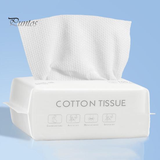 Makeup Remover Wipe 100Pcs/Bag Thick Face Towel Dry And Wet Use Strong Water Absorption Cleansing Cloth Lint Free Soft Travel Cotton Disposable