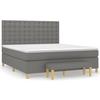 VidaXL Lit à sommier tapissier avec matelas Gris foncé 160x200cm Tissu - Modèle 3137486