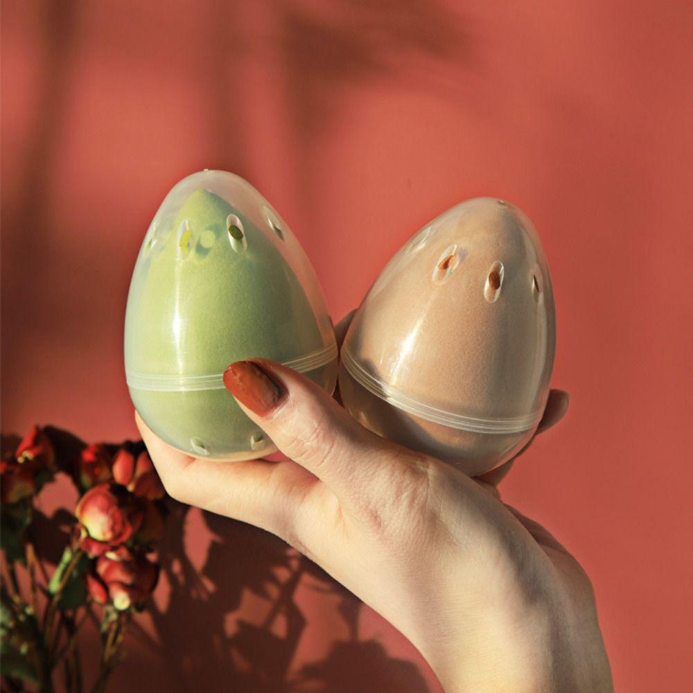 Transparent Makeup Puff Holder with Hole Eggshell Makeup Tool Box for Makeup Puff