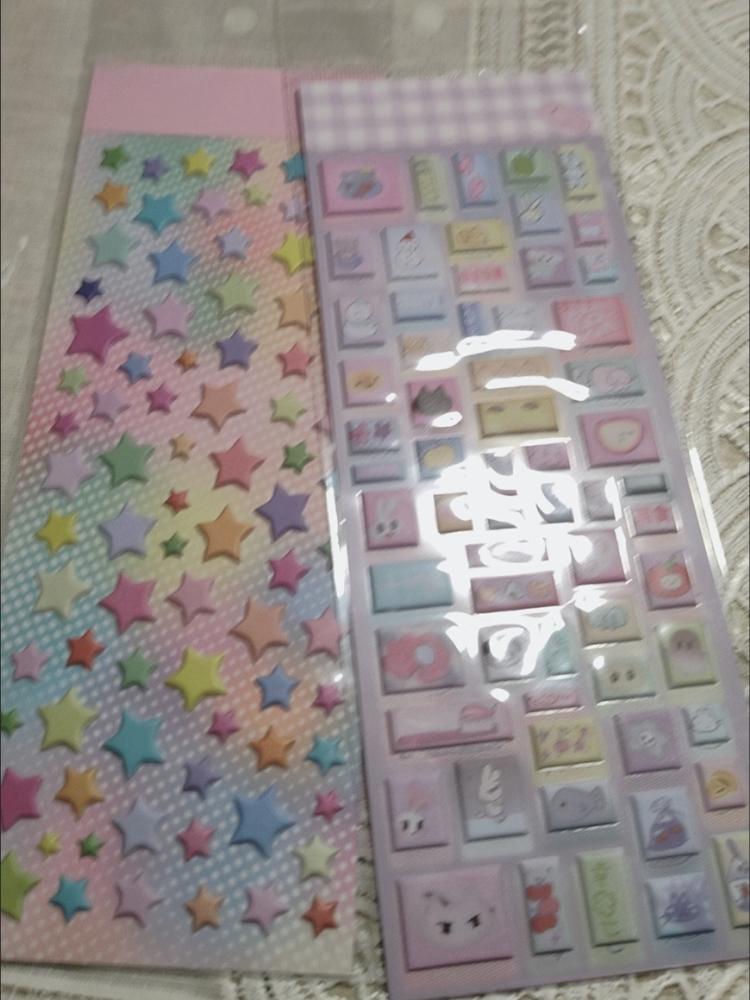 Korean Style 3D Foam Stickers Lucky Element Star Bubble Stickers Retro Journal Decorative Stickers
