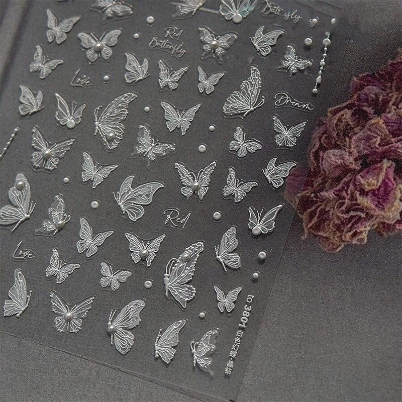 

Изысканные самоклеящиеся декоративные наклейки для дизайна ногтей Милые наклейки для дизайна ногтей в виде бабочек Креативные наклейки для дизайна ногтей в виде фей Подарки