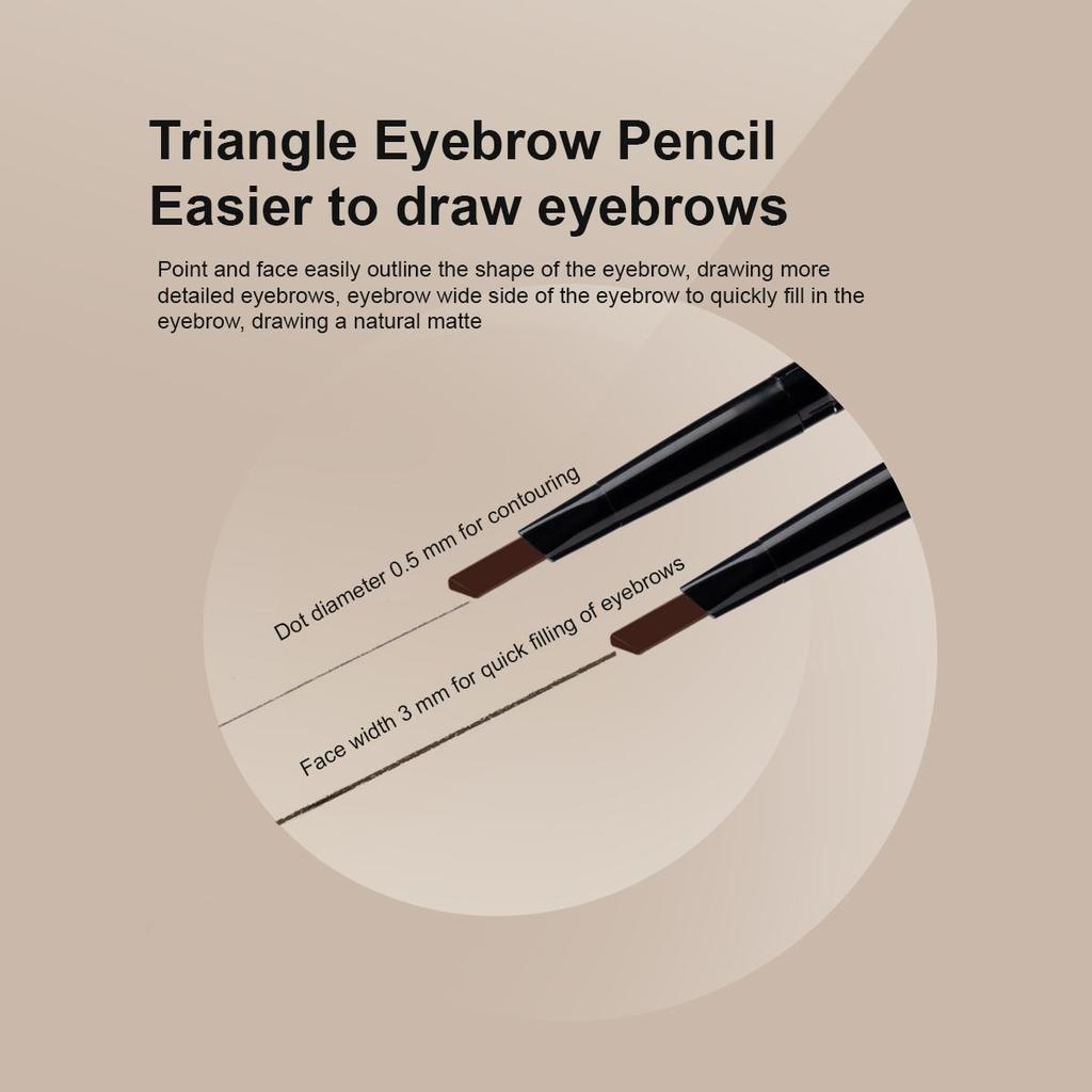 Retractable Eyebrow Pencil Long Lasting Waterproof Sweatproof Non-Smudge
