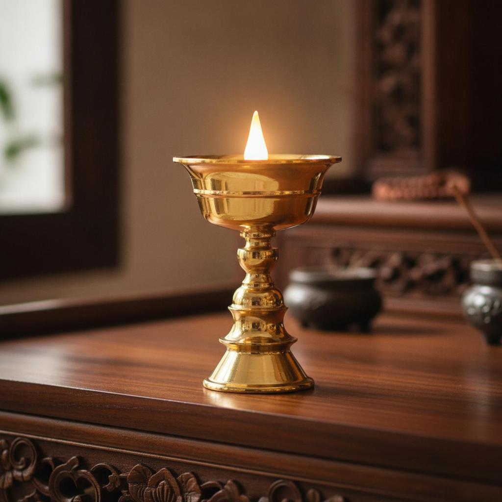 LED Butter Lamp Simulated Flame Tibetan Tone Altar Light for Buddhists, Practitioners,
