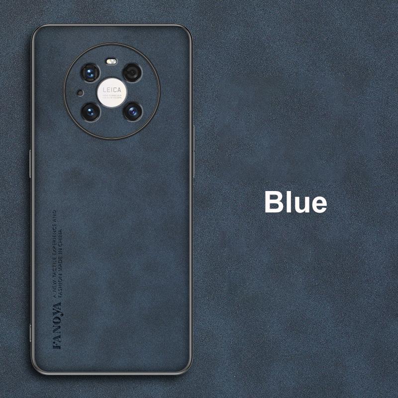 

For Huawei Mate 40 Pro Plus Case Luxury PU Leather Phone Case For Huawei Mate 40 RS Back Cover Silicone Shockproof Protection Mate 40 Pro синій