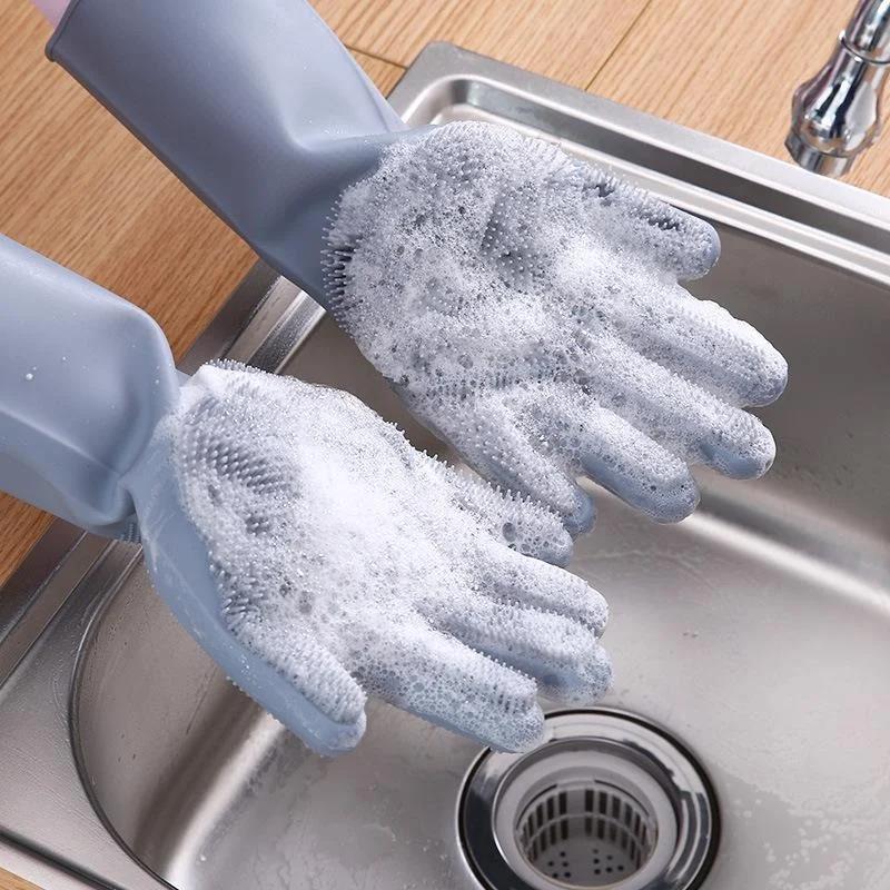Silicone Dishwashing Gloves for Kitchen Cleaning Non-Slip Durable Household Use for Chores and Versatile TasksGood product