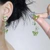 Нові модні сережки-метелики із зеленим цирконом для жінок Легка розкіш Солодкі сережки з довгими пензликами Естетика Весільна вечірка Прикраси