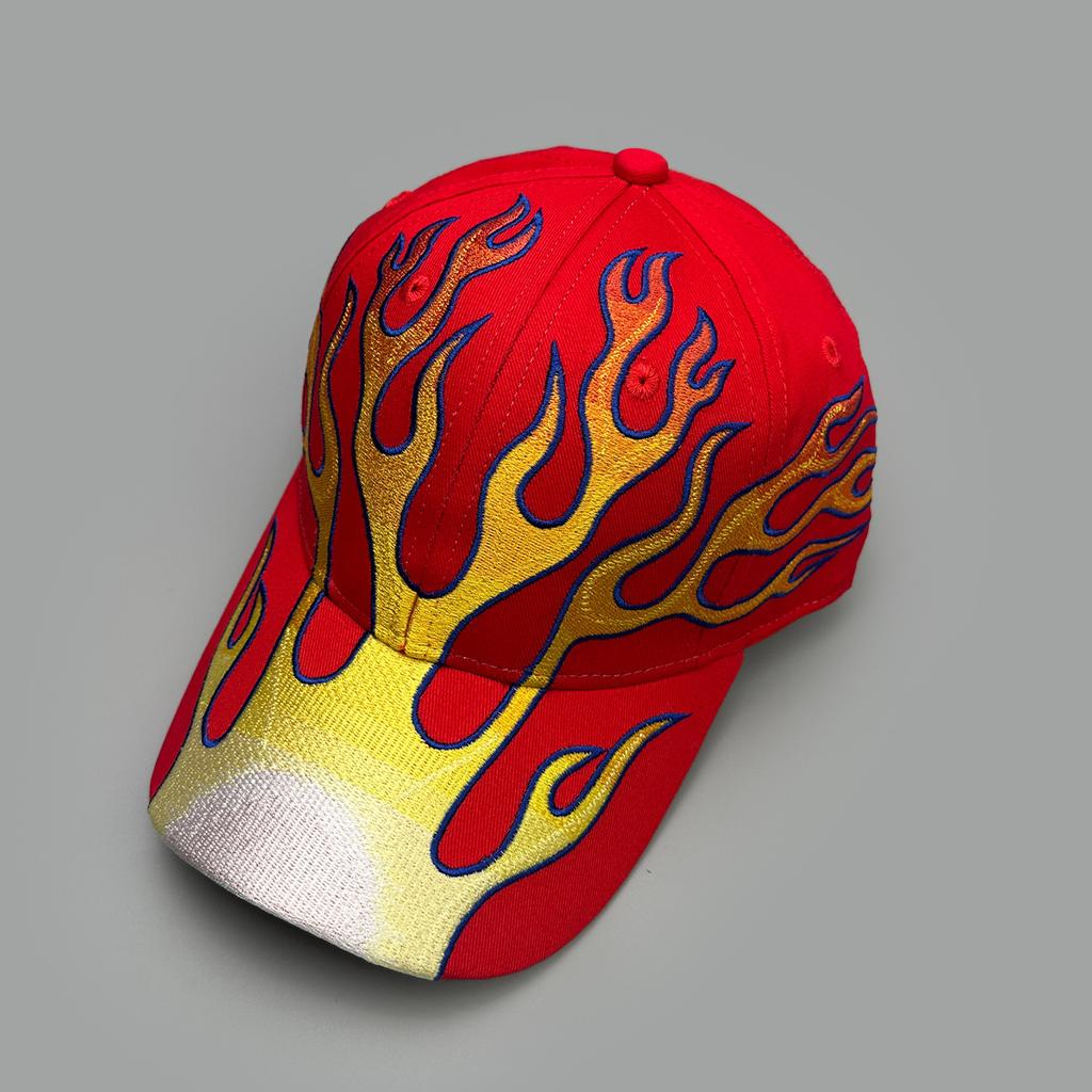 Heavy Industry High Quality Flame Flag Niche Baseball Cap Men'S And Women'S Shade Color Matching Personality Hip Hop Cap