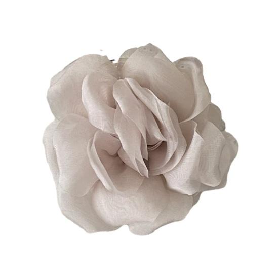 Hair Claw Mesh Yarn Texture 3D Flower Design Large Shark Hair Clip Versatile Daily Date Hair Accessory