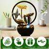 Tabletop Water Fountain USB Powered Tabletop Fountain with LED Ring Lights Decor Zen Flowing Water Ornaments for Home Office