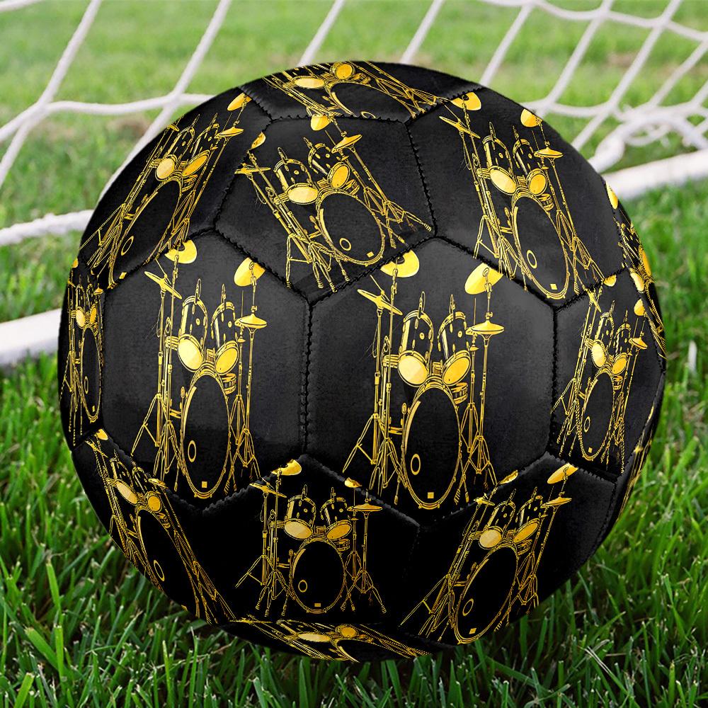 1pc Golden Drum Set Size 5 Soccer Ball Professional Match Training Football Indoor &Outdoor Sports Ball Lightweight Durable c6579
