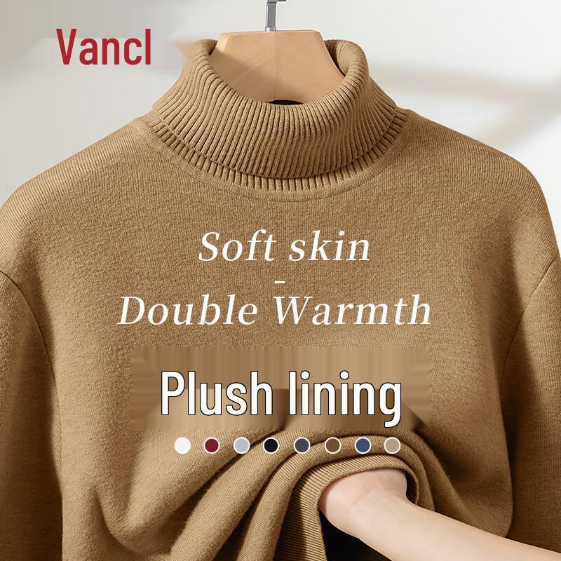 VANCL Men's Warm Fleece-Lined Turtleneck Sweater