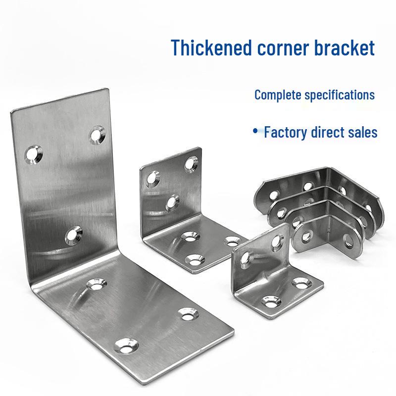 Stainless Steel 90° L-Shaped Angle Bracket for Shelf Support and Wood Board Connection