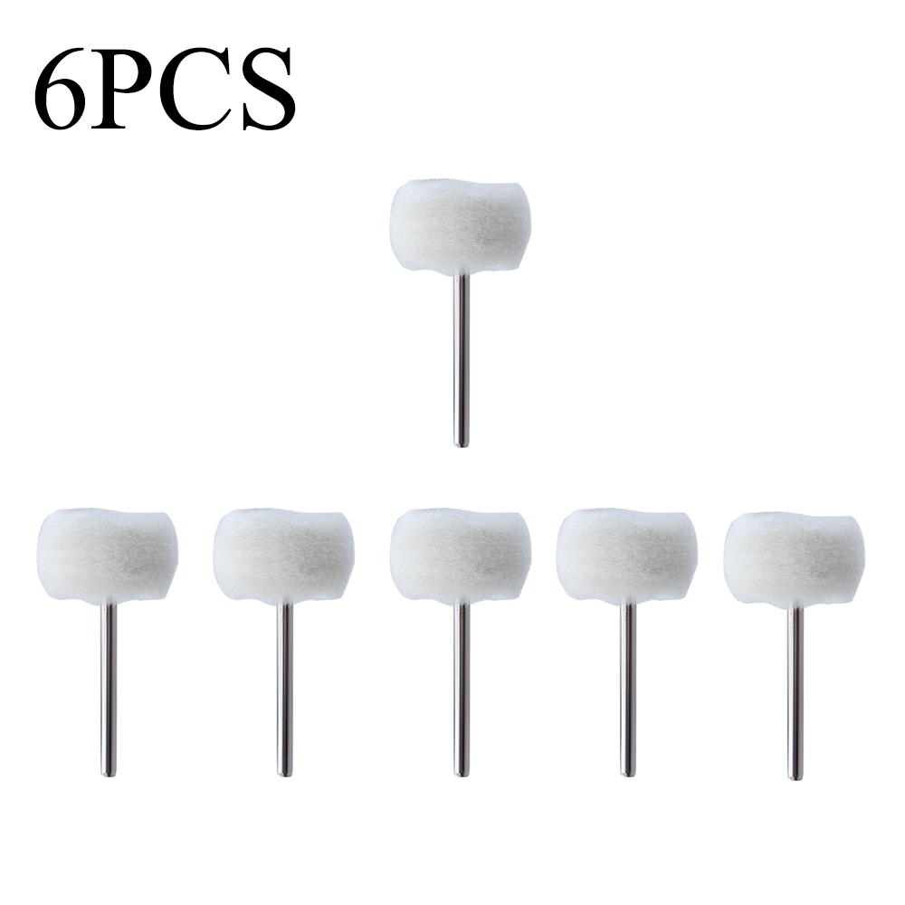 1-10Pcs 3mm Shank Cotton Thread Polishing mini Brush Felt Grinding Sanding Head Abrasive Buffing Wheel for Dremel Dril Jade