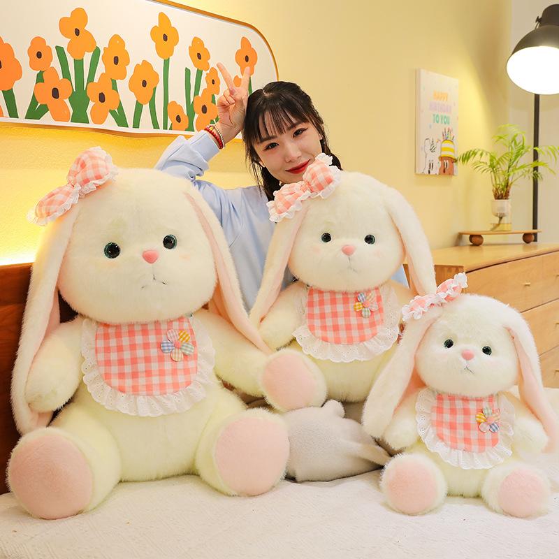 Long Eared Rabbit Plush Toy Bib Rabbit Doll Girl Birthday Valentine'S Day Gift Large