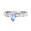Moonstone Tapered Five-Stone Ring- 925 Sterling Silver