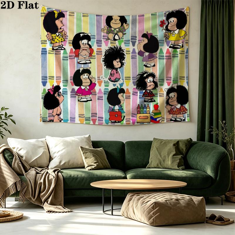 Mafalda Nástěnná tapiserie Estetická nástěnná dekorace Tištěná látková přikrývka Dekorativní tapiserie do ložnice obývacího pokoje Domácí dekorace