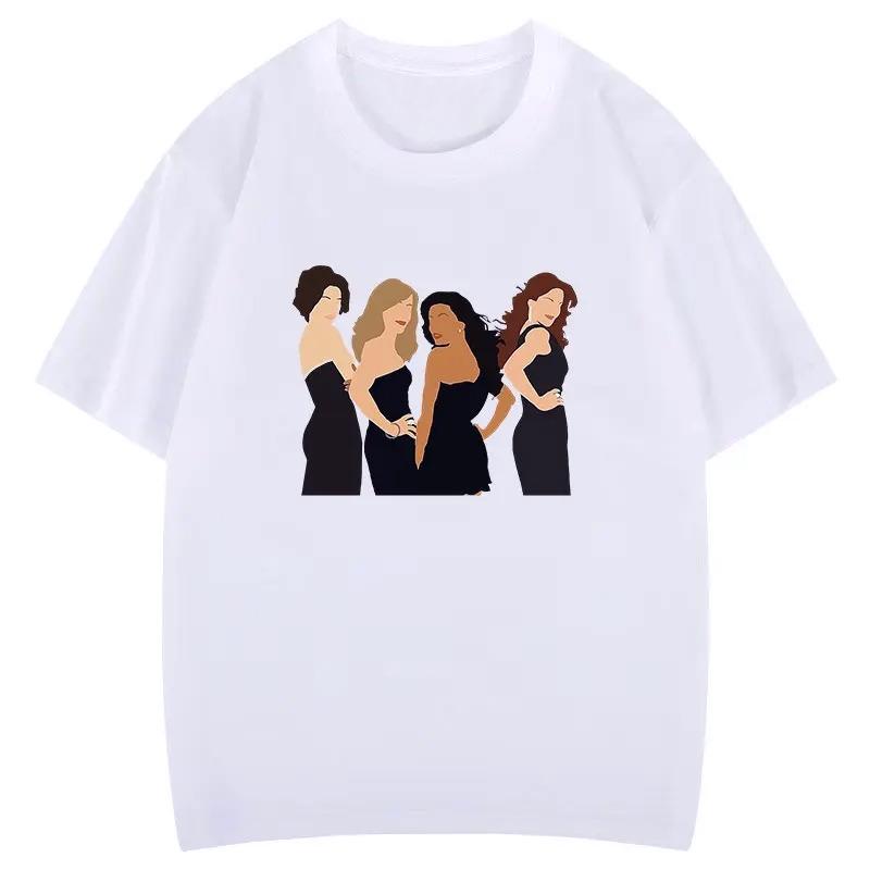 

Silhouette Round Collar T Shirt Desperate Housewives Susan Lynette Comedy Fabric Girl Print Tee Fashion Casual Summer Y2k Tops S