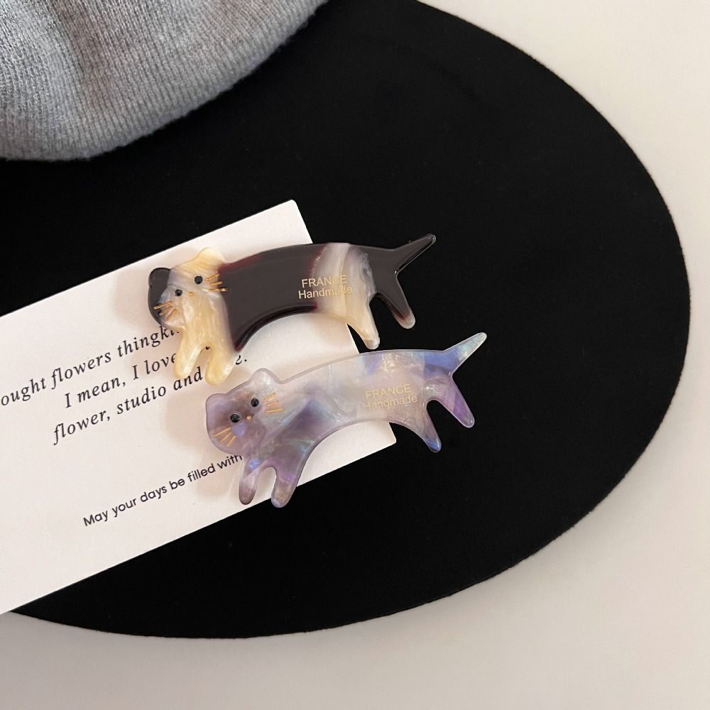 Kitten Cat Shaped Hair Clip Acetic Acid Cute Side Clip Creative Animals Hairpin Girls