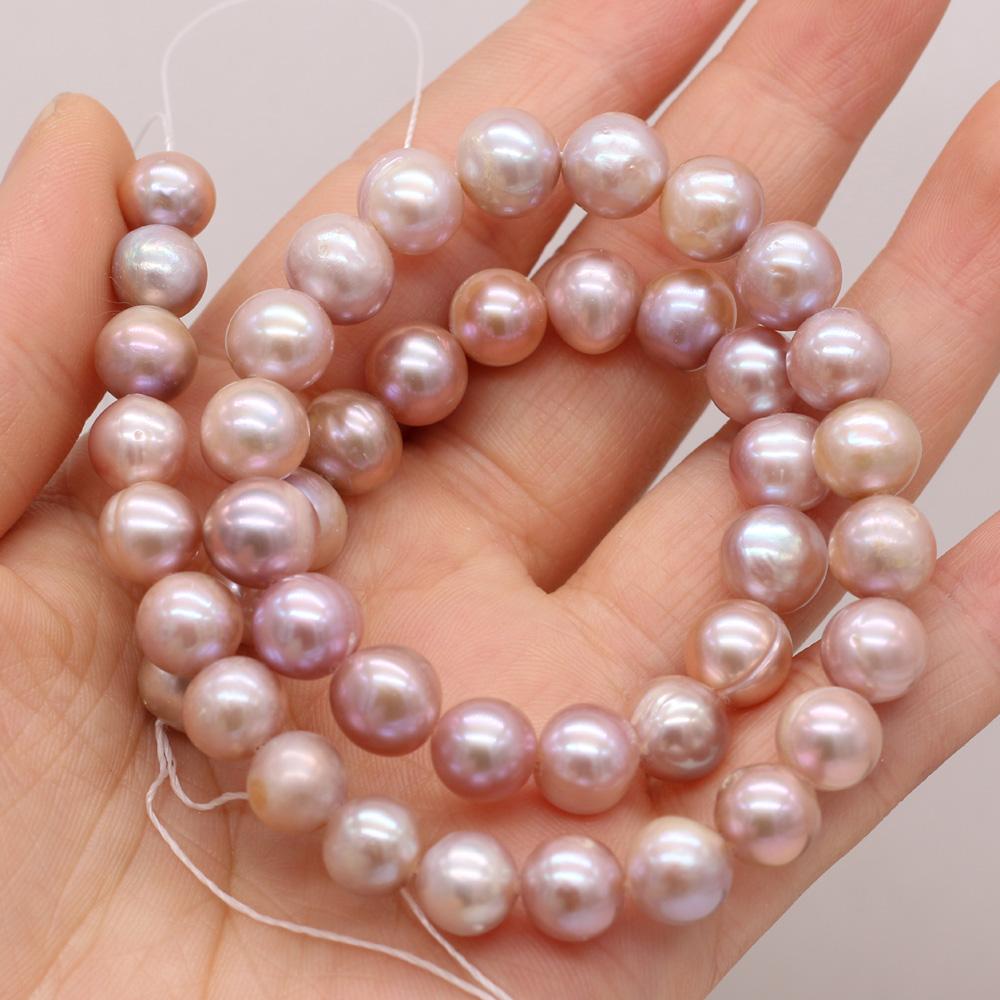 1 Filo, Perle d'Acqua Dolce Naturali AA, Perle Rotonde Fatte a Mano per Collane Fai-da-Te, Materiali per la Creazione di Gioielli 36cm