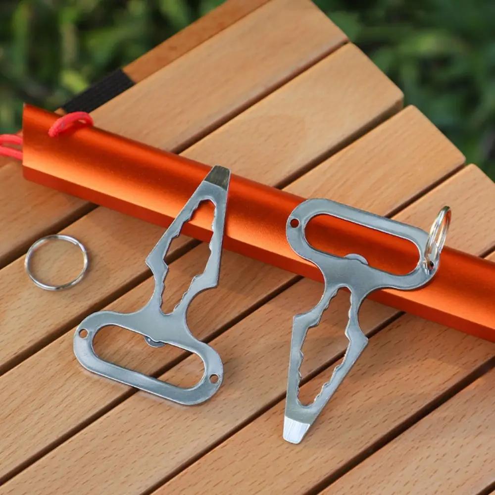 Mehrzweckschlüssel aus Edelstahl mit Schlüsselanhänger Verschleißfester Reparaturschlüssel Kleiner Langlebiger Flaschenöffner Outdoor-Gadgets