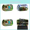 Minecraft Federmäppchen aus Polyester-Material, zweilagige Aufbewahrung für Kinder und Jugendliche