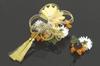 SOUBIEN Hair Ornament for Graduation and Ping Pong Made in Japan Coming-of-Age Ceremonies, 2-Piece Tsumami-Zaiku Set, Yellow, Chrysanthemum, Mums,