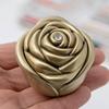 Mini Jewelry Storage Box Inlaid Gem Polishing Organizer Flower Shape Portable Alloy Storage Earrings Ring Dresser Decorative