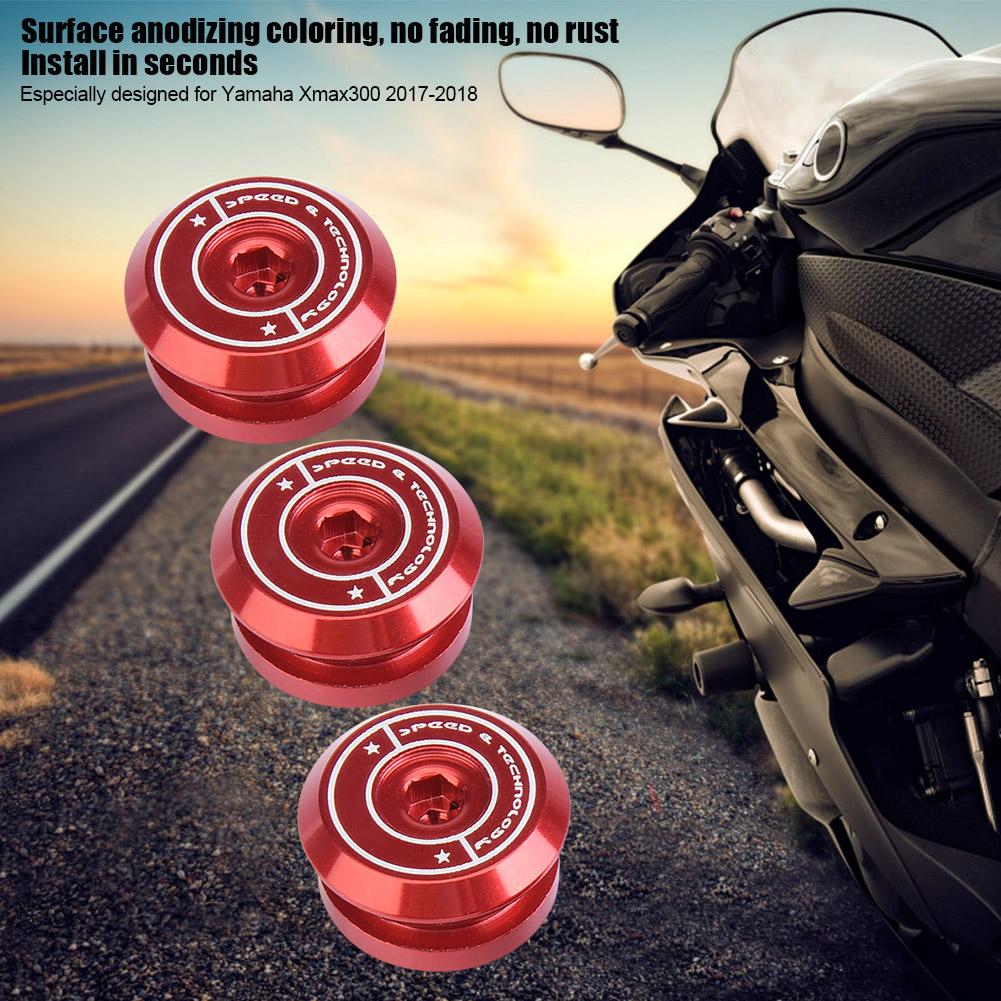 3 Pcs Motorcycle Cleaner Decorative Cover for Xmax300 2017-2018(Red)
