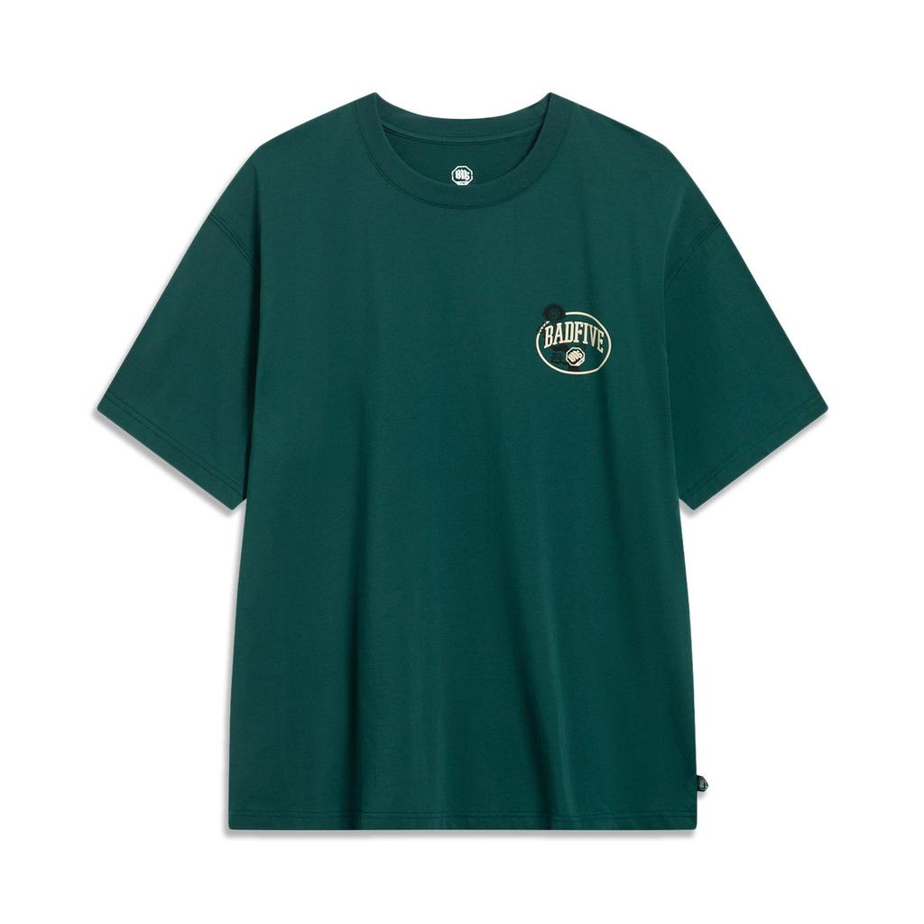 Li-Ning Anti-Wu Series Loose Round Neck Short Sleeve T-Shirt Men Tops Green AHST507-3