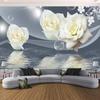 Floral Wallpaper Romantic Rose Swan Lake Mural Living Room Bedroom 3d Flower Wallpaper Home Decor