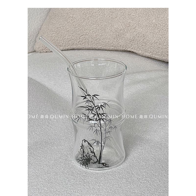 Cute China Panda Glass Creative Tea Bottle Single Transparent Coffee Cup Juice Panda Breakfast Milk Cup Glassware for Drinking