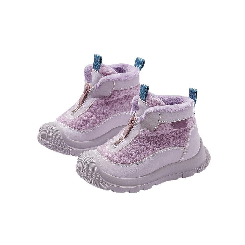 Girls shoes cotton shoes 2025 winter new girls warm snow boots velvet cotton boots children's shoes winter shoes boots