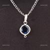 Cushion London Blue Topaz Stone 925 Silver Mothers Gift Anniversary New Pendant PP-11-5
