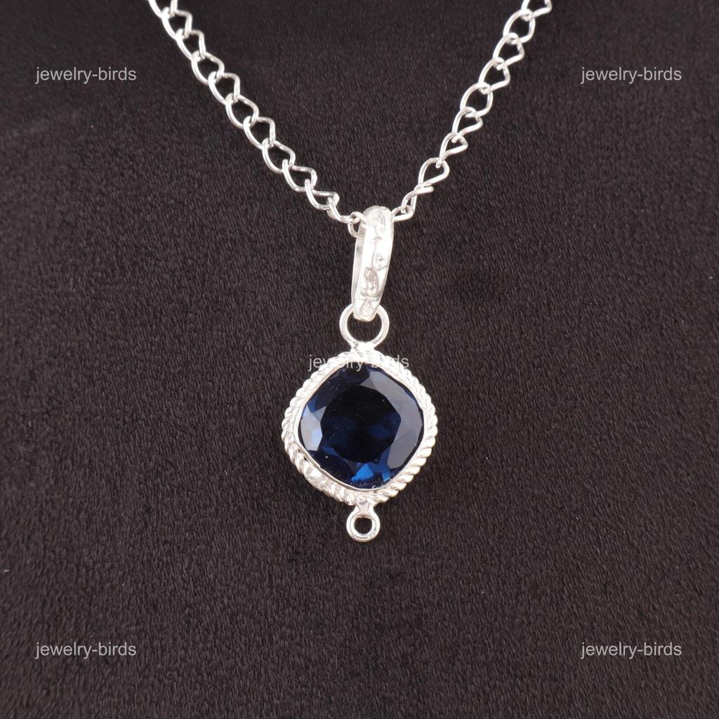 Cushion London Blue Topaz Stone 925 Silver Mothers Gift Anniversary New Pendant PP-11-5