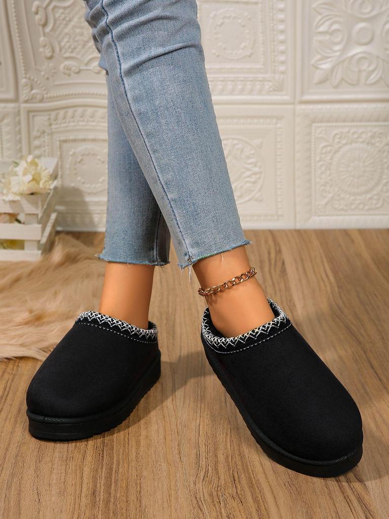 2025 Autumn/Winter Lace Ethnic Style Women's Snow Boots, Plus Size, Thick Cotton